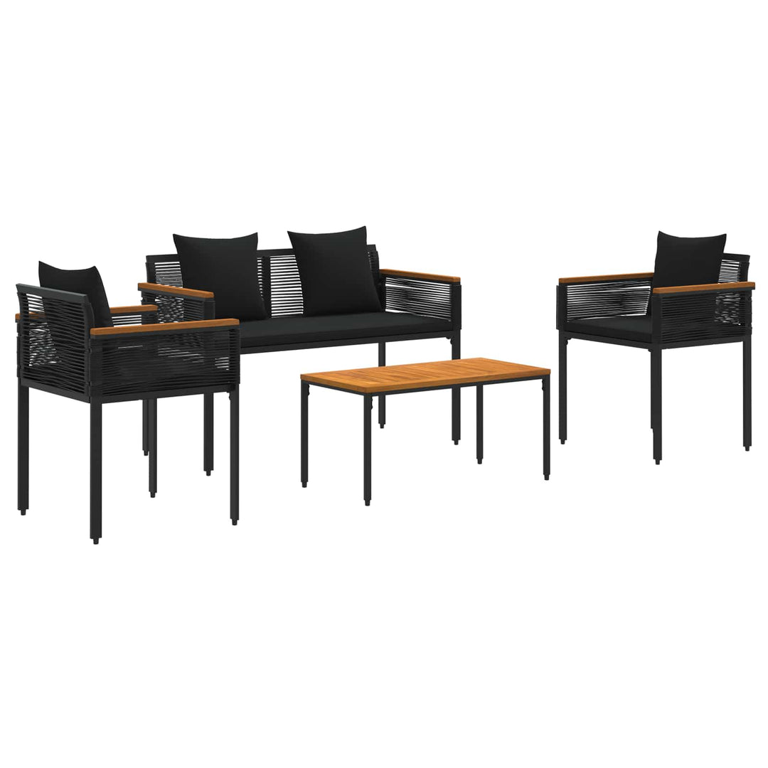 Have møbel sæt 4 stk. Sort polyrattan