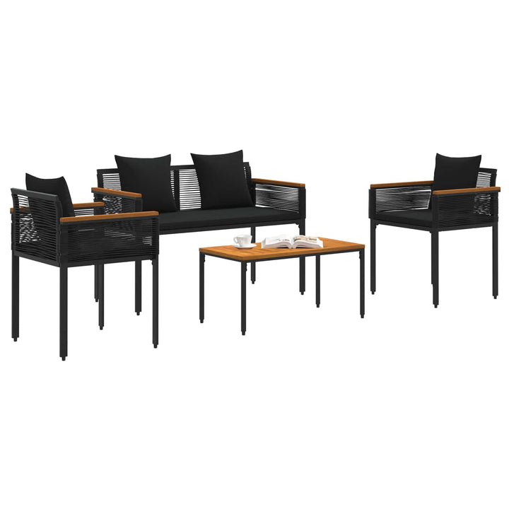 Have møbel sæt 4 stk. Sort polyrattan