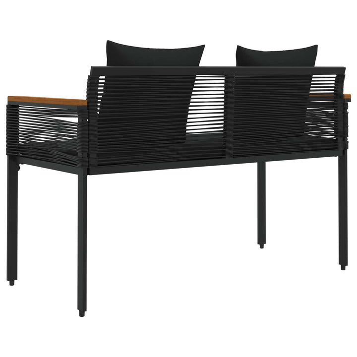 Udendørs bænk 2 -Seater 117 x 54 x 74.5 cm polyrattan Sort