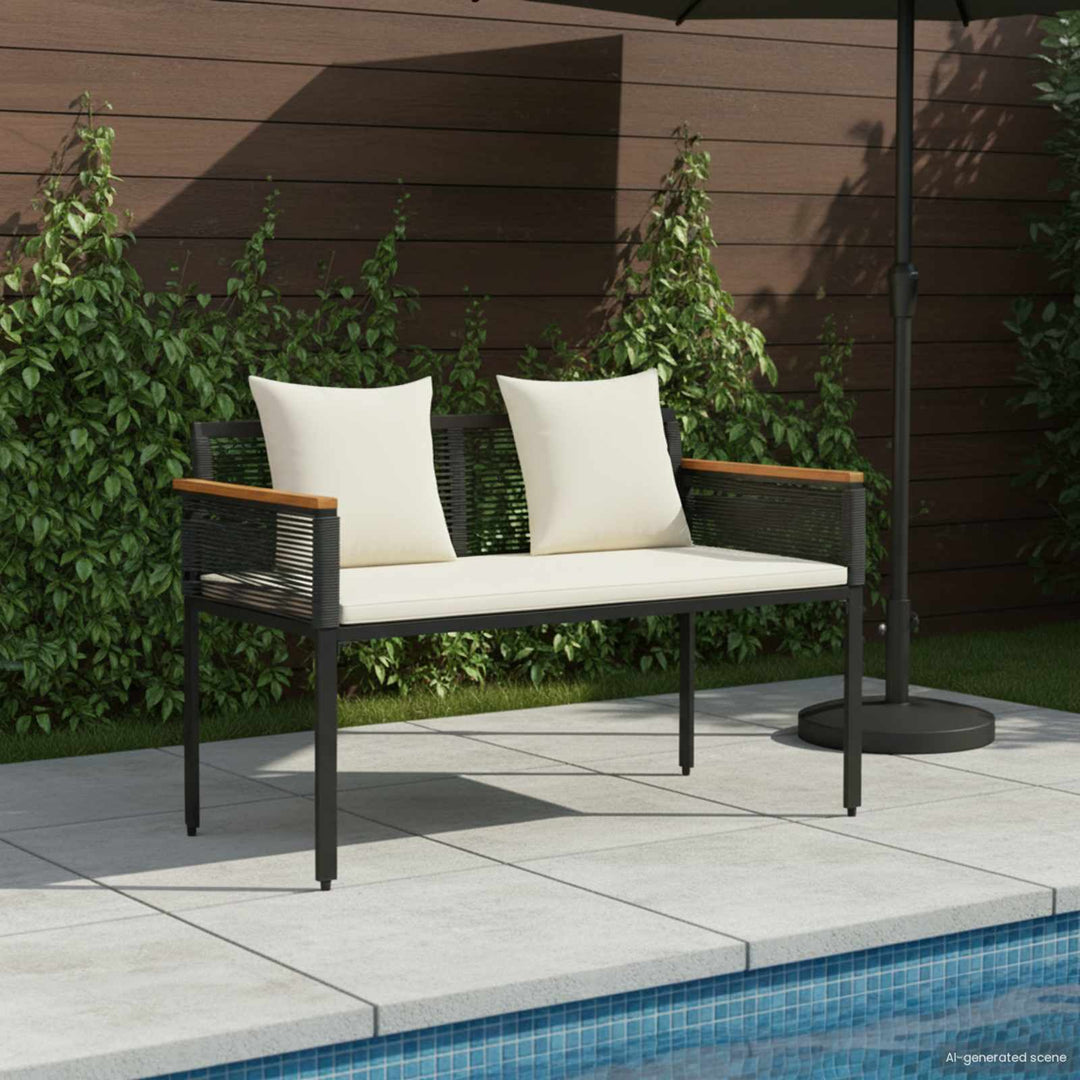 Udendørs bænk 2 -Seater 117 x 54 x 74.5 cm polyrattan