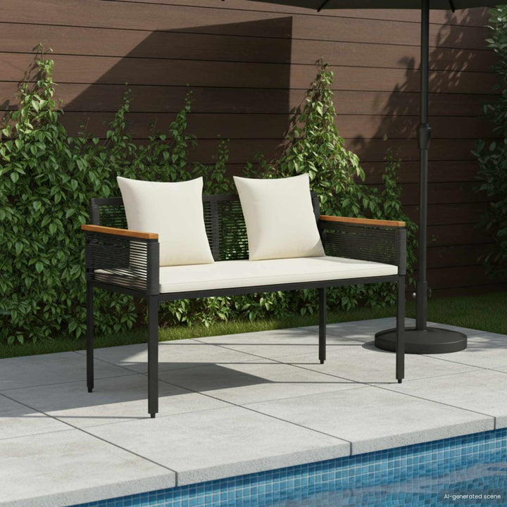 Udendørs bænk 2 -Seater 117 x 54 x 74.5 cm polyrattan