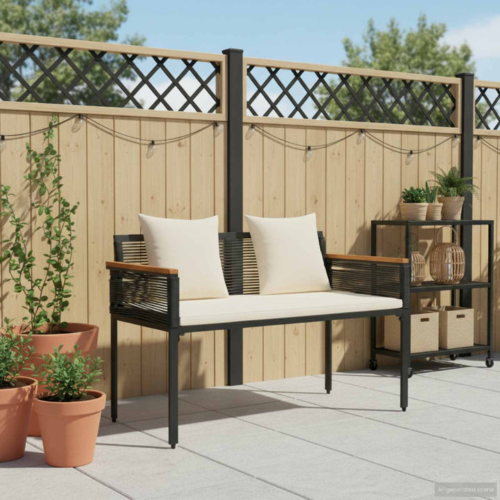 Udendørs bænk 2 -Seater 117 x 54 x 74.5 cm polyrattan