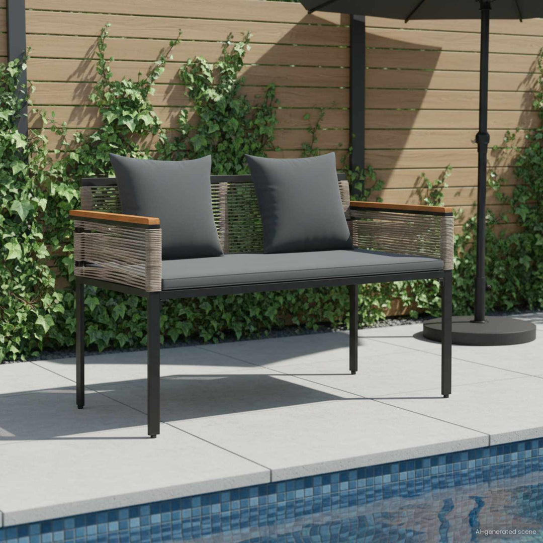 Udendørs bænk 2 -Seater 117 x 54 x 74.5 cm polyrattan