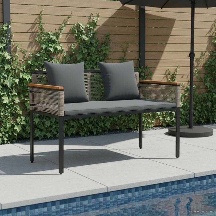 Udendørs bænk 2 -Seater 117 x 54 x 74.5 cm polyrattan
