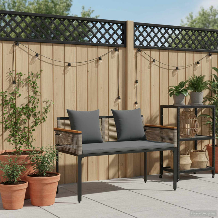 Udendørs bænk 2 -Seater 117 x 54 x 74.5 cm polyrattan