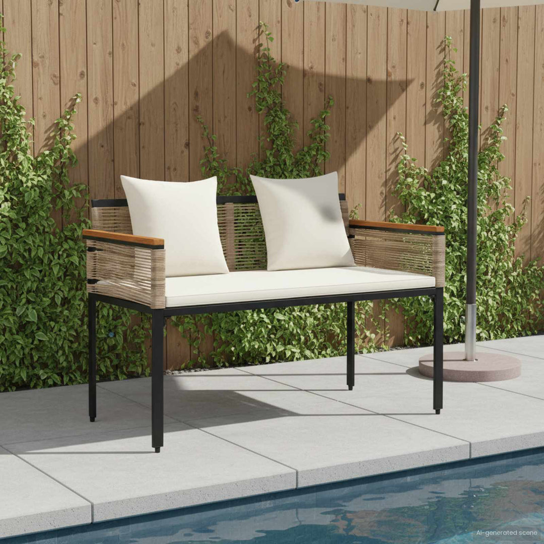 Udendørs bænk 2 -Seater 117 x 54 x 74.5 cm polyrattan