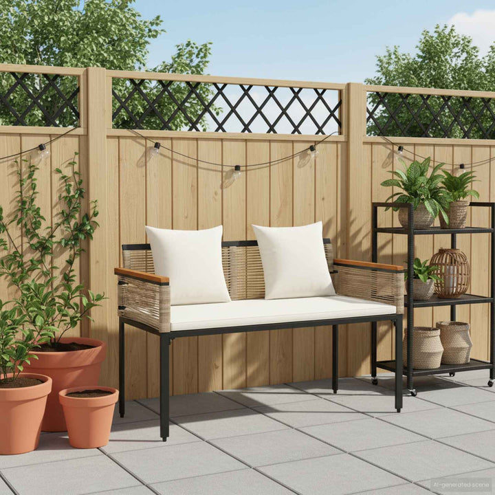 Udendørs bænk 2 -Seater 117 x 54 x 74.5 cm polyrattan