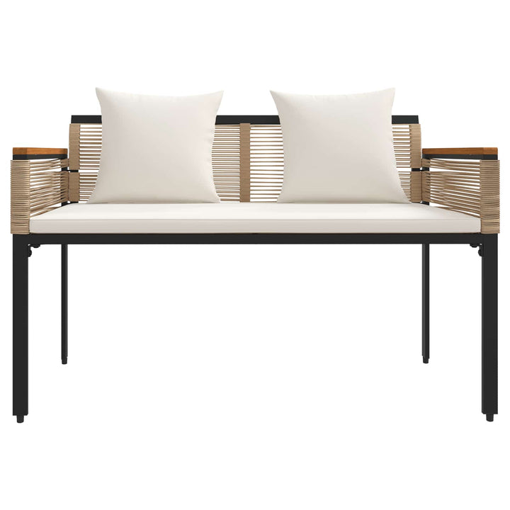 Udendørs bænk 2 -Seater 117 x 54 x 74.5 cm polyrattan