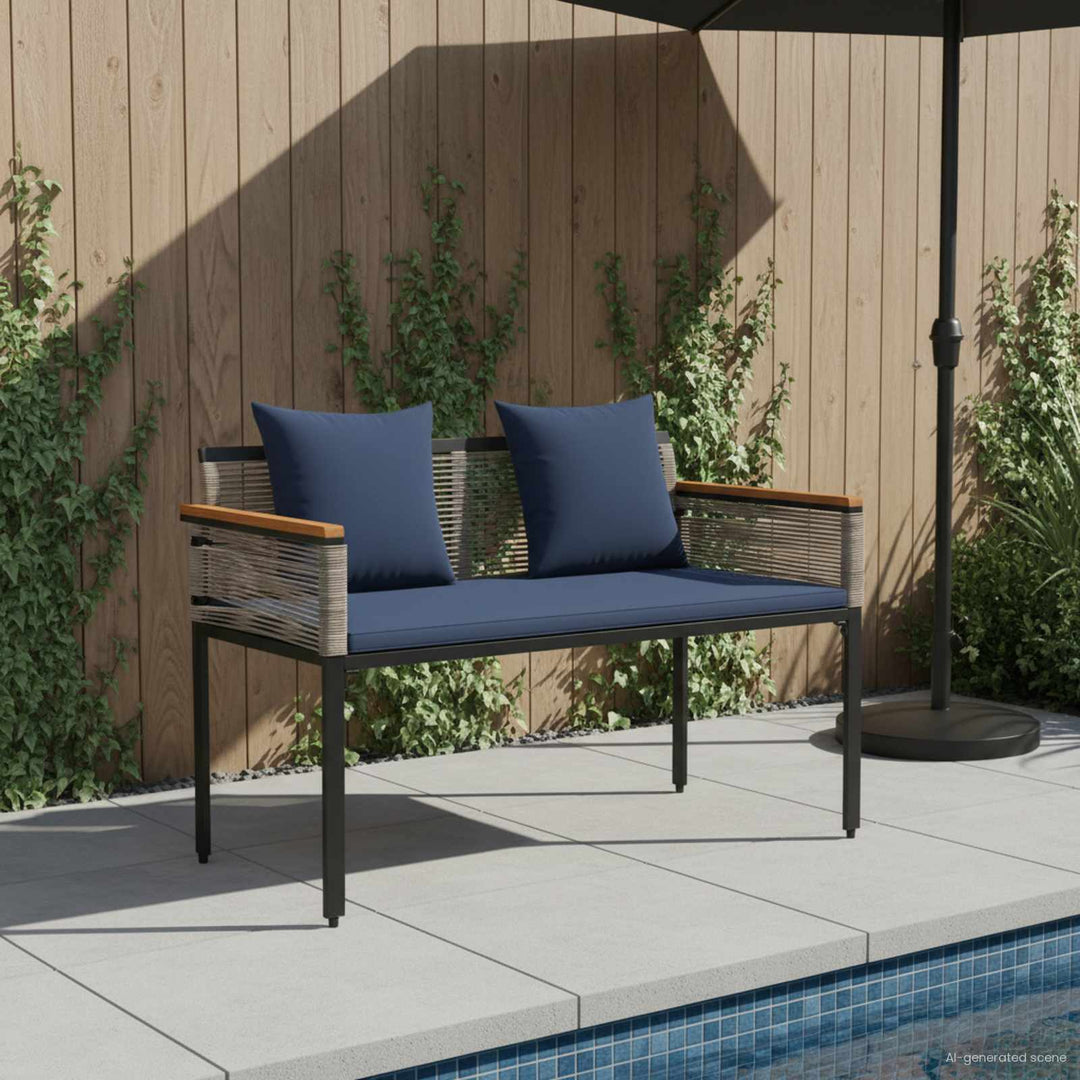 Udendørs bænk 2 -Seater 117 x 54 x 74.5 cm polyrattan