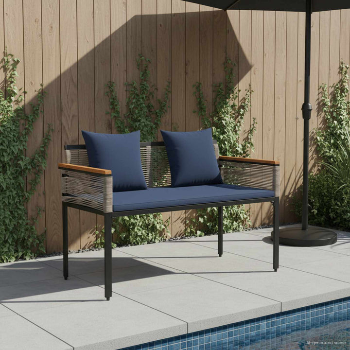Udendørs bænk 2 -Seater 117 x 54 x 74.5 cm polyrattan