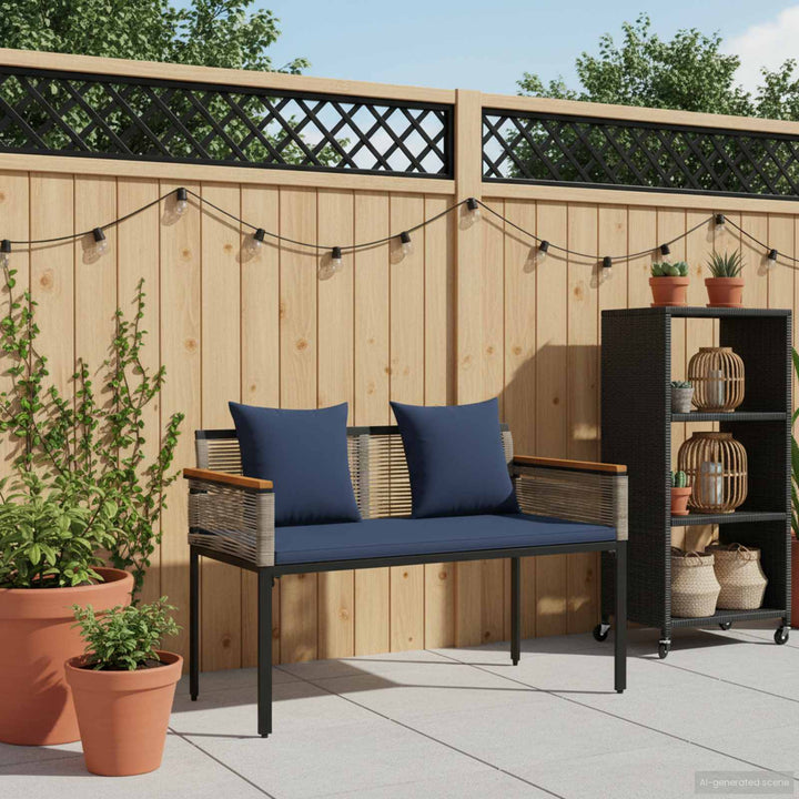 Udendørs bænk 2 -Seater 117 x 54 x 74.5 cm polyrattan