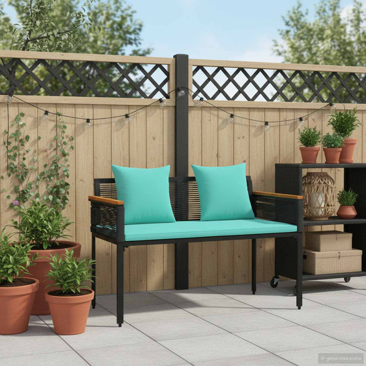 Udendørs bænk 2 -Seater 117 x 54 x 74.5 cm polyrattan