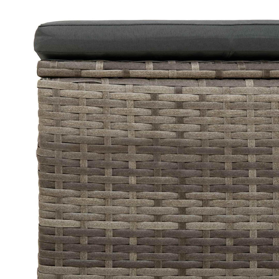 Have Fodstøtte med Pude 2 pcs Grå polyrattan