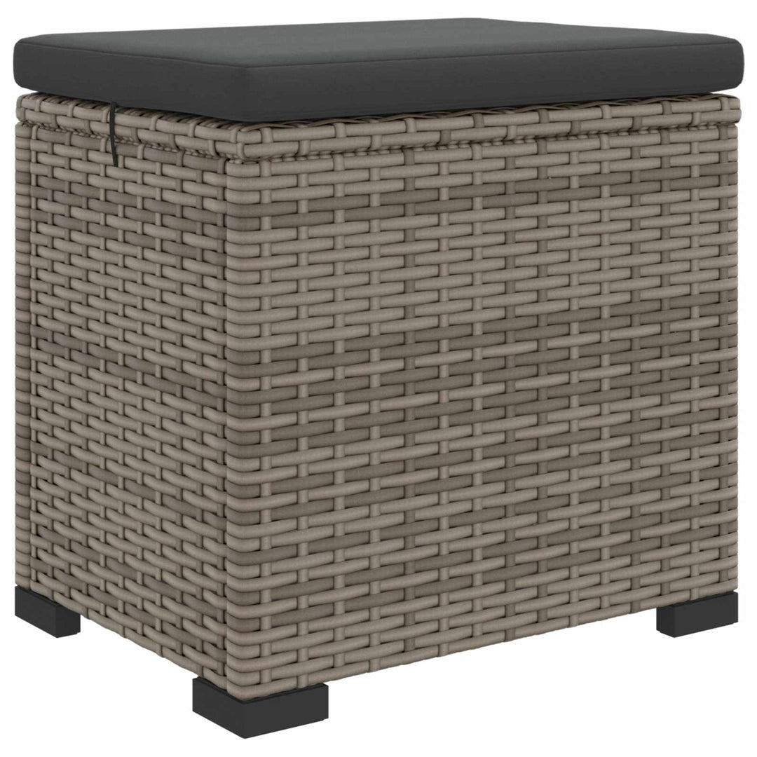 Have Fodstøtte med Pude 2 pcs Grå polyrattan