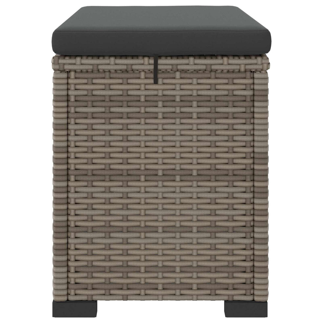Have Fodstøtte med Pude 2 pcs Grå polyrattan