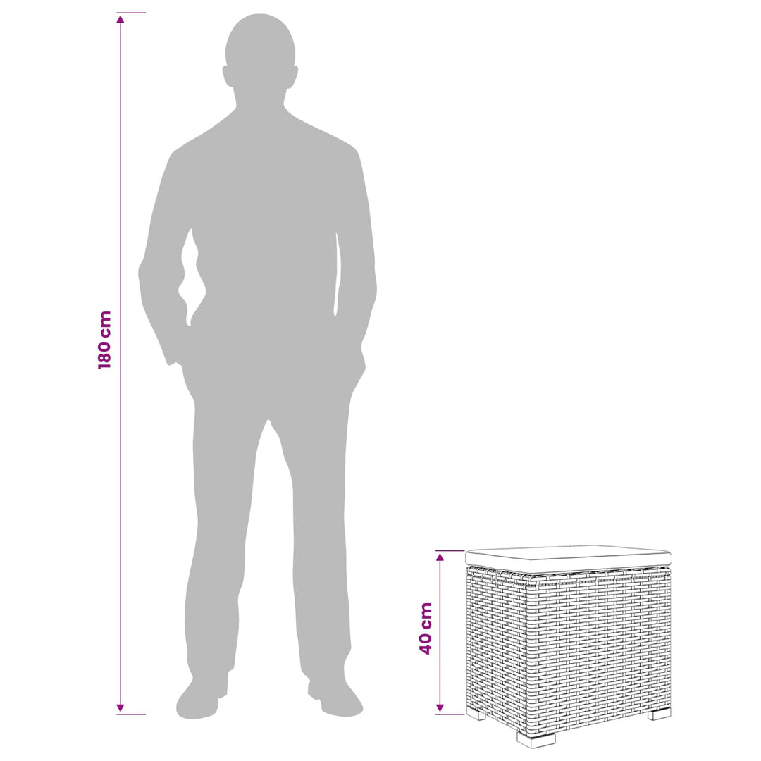 Have Fodstøtte med Pude 2 pcs Grå polyrattan