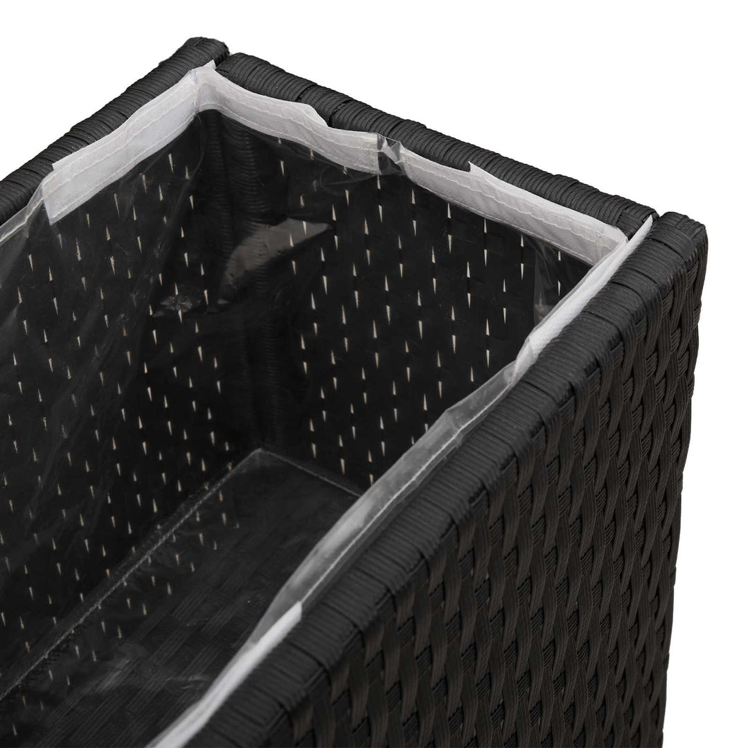 Høj Plantekrukke Sort 55 x 22 x 70 cm polyrattan