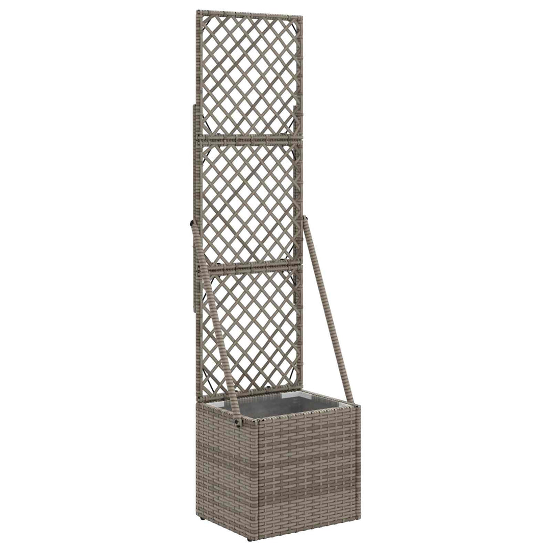 Havekrukke med trellis Grå 35 x 30 x 135 cm polyrattan