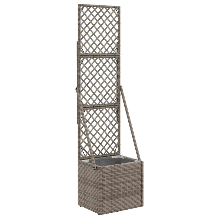 Havekrukke med trellis Grå 35 x 30 x 135 cm polyrattan