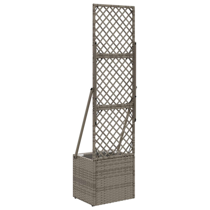 Havekrukke med trellis Grå 35 x 30 x 135 cm polyrattan