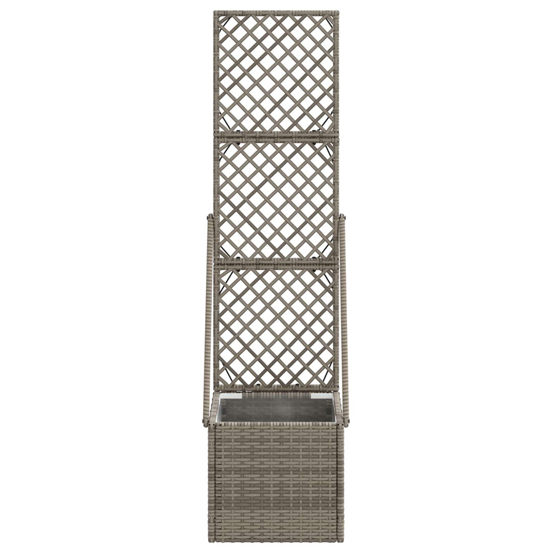 Havekrukke med trellis Grå 35 x 30 x 135 cm polyrattan