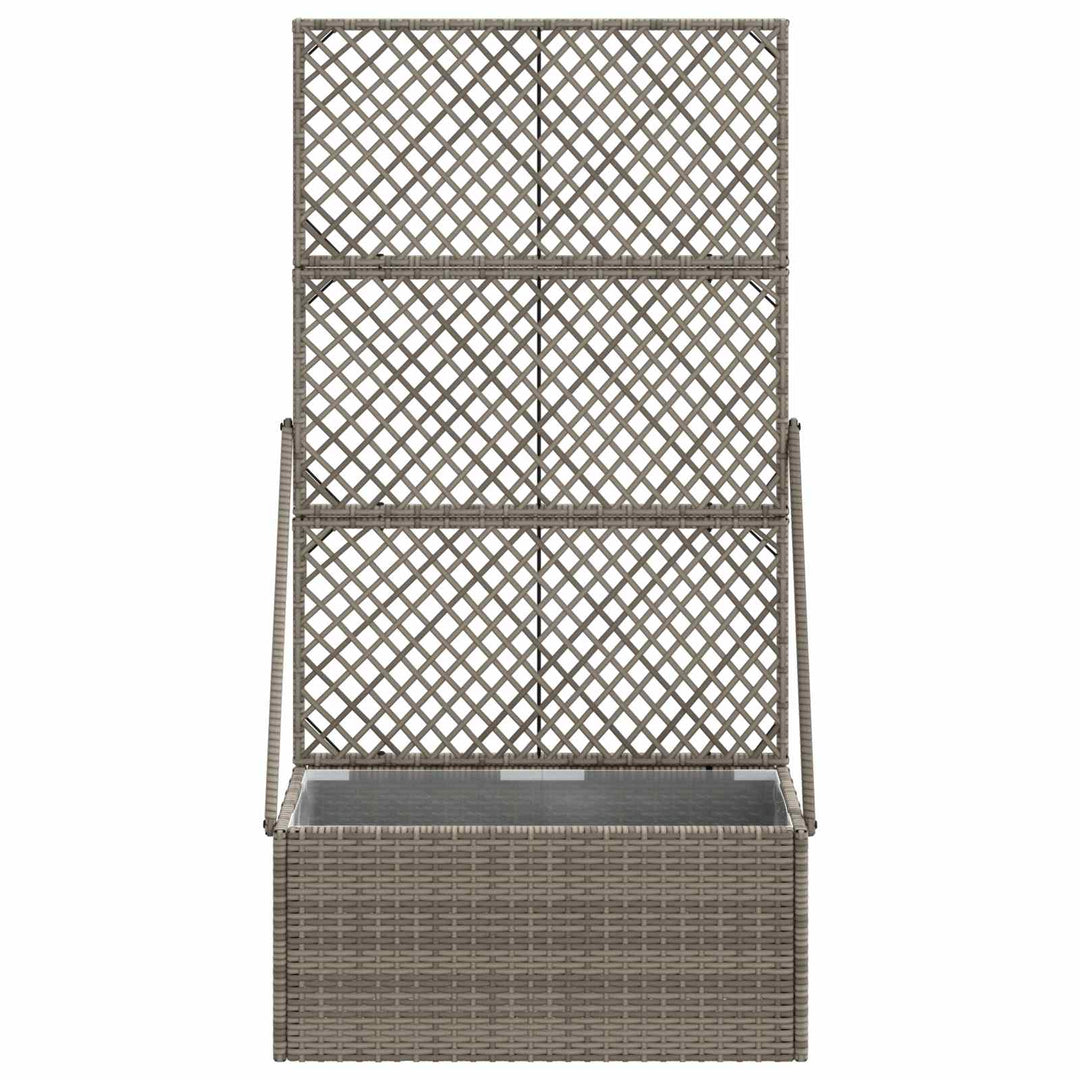 Havekrukke med trellis Grå 70 x 30 x 135 cm polyrattan