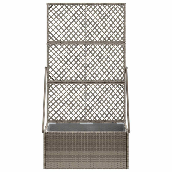 Havekrukke med trellis Grå 70 x 30 x 135 cm polyrattan
