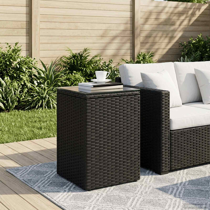 Sidebord Sort 35 x 35 x 70 cm polyrattan