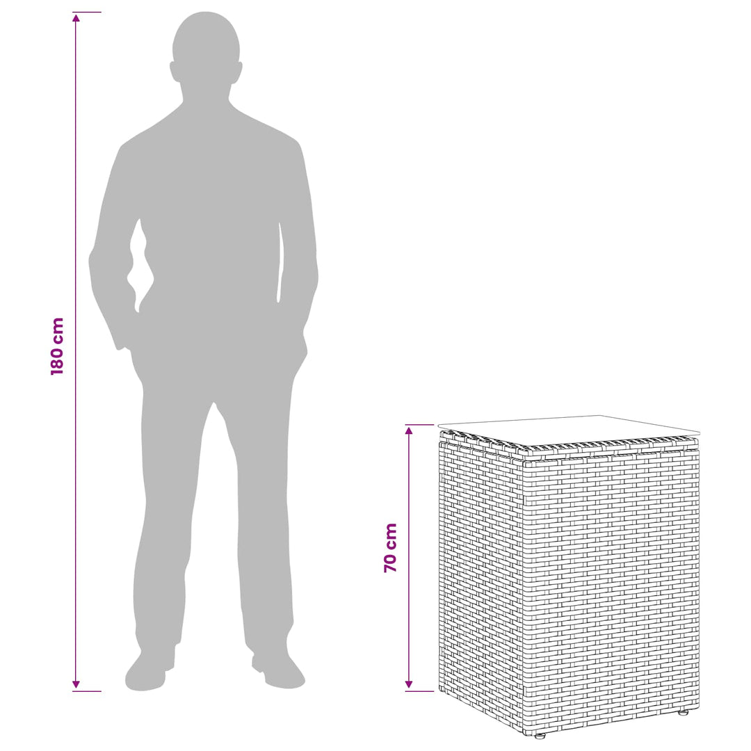 Sidebord Sort 35 x 35 x 70 cm polyrattan