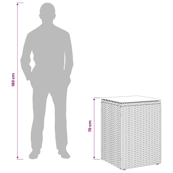 Sidebord Sort 35 x 35 x 70 cm polyrattan