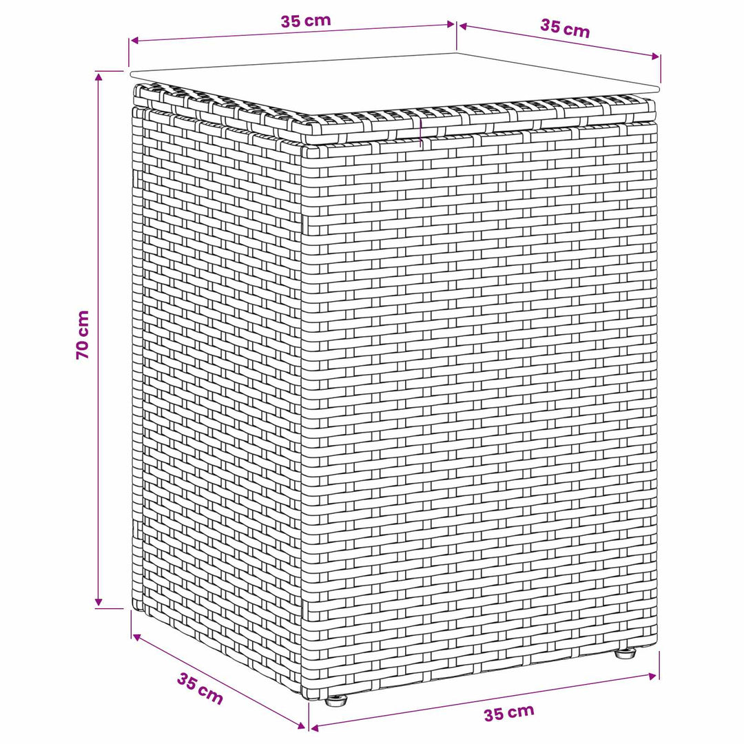 Sidebord Sort 35 x 35 x 70 cm polyrattan