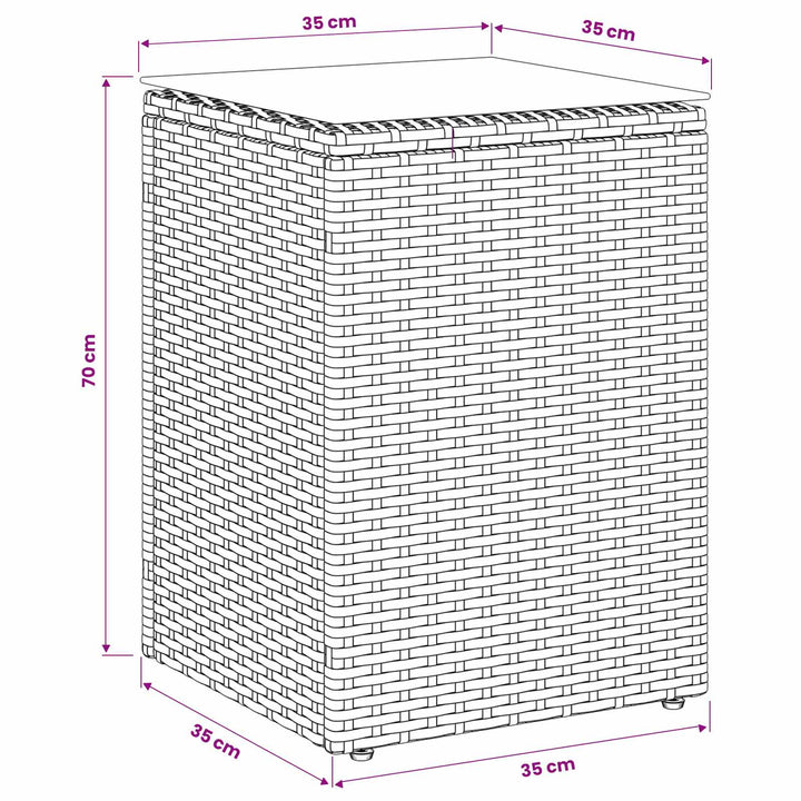 Sidebord Sort 35 x 35 x 70 cm polyrattan