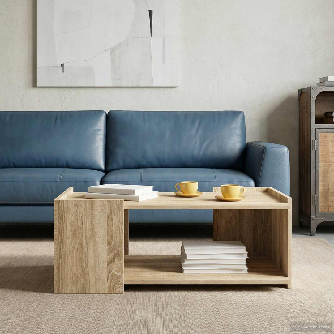 Sofabord Sonoma-eg 90 x 50 x 33 cm Konstrueret træ
