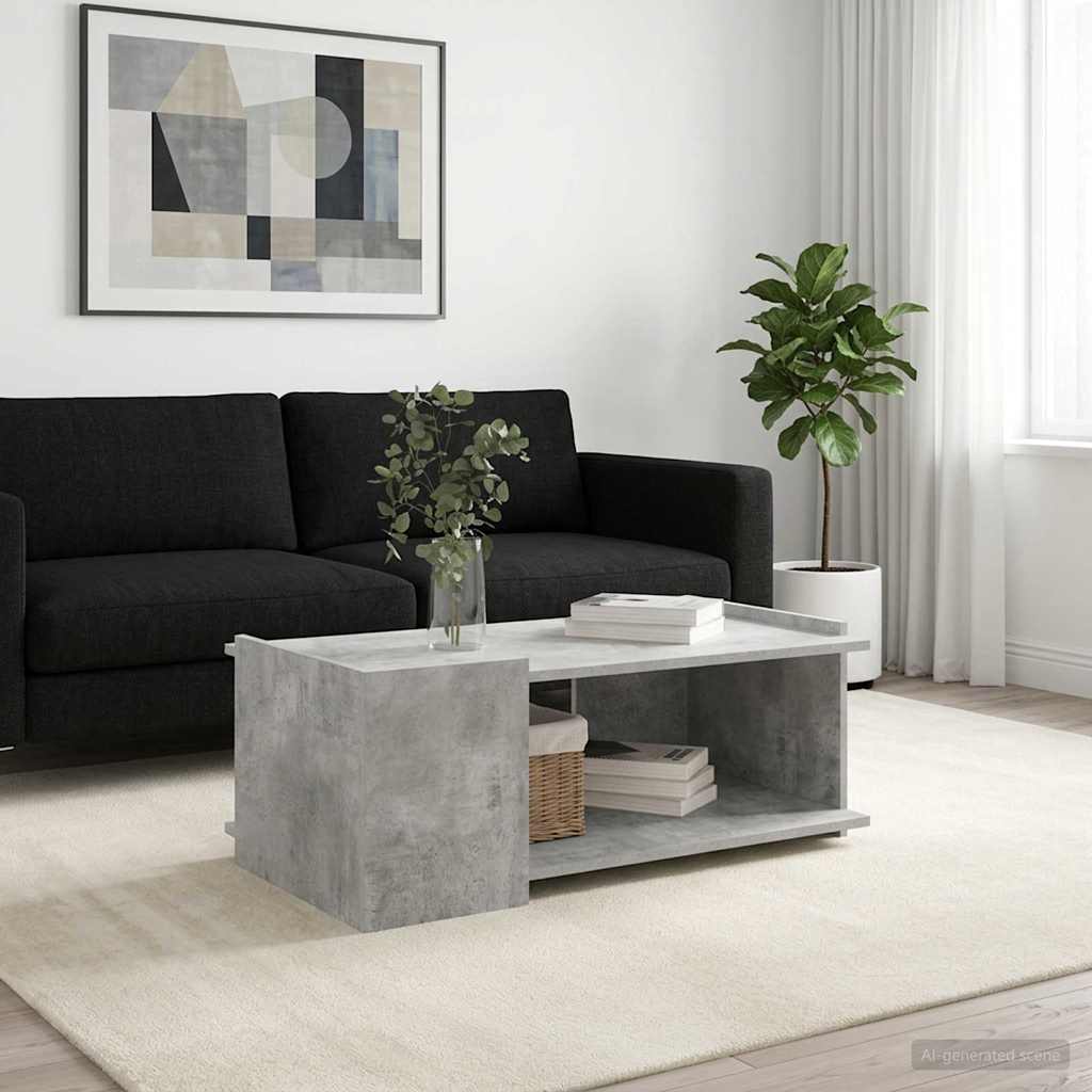 Sofabord Betongrå 90 x 50 x 33 cm Konstrueret træ
