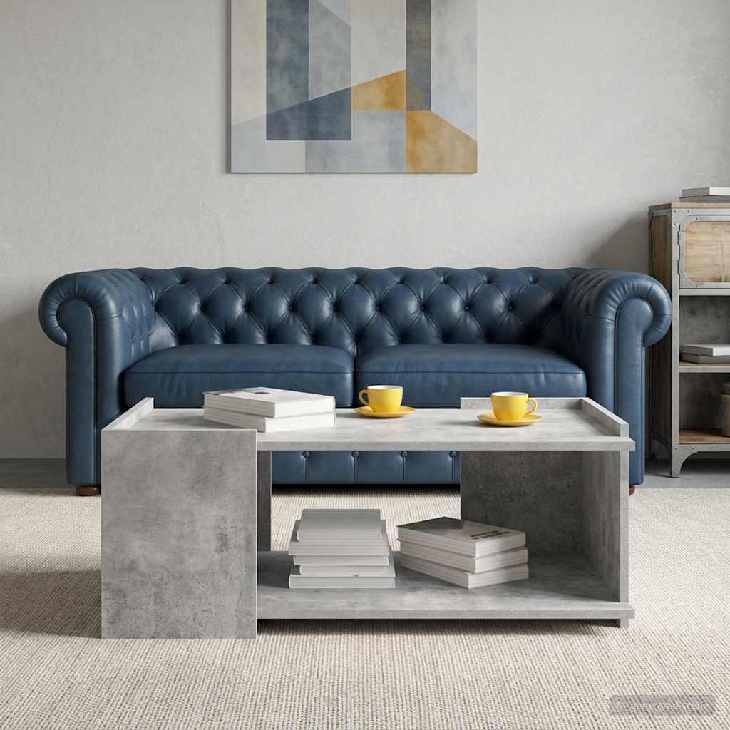 Sofabord Betongrå 90 x 50 x 33 cm Konstrueret træ