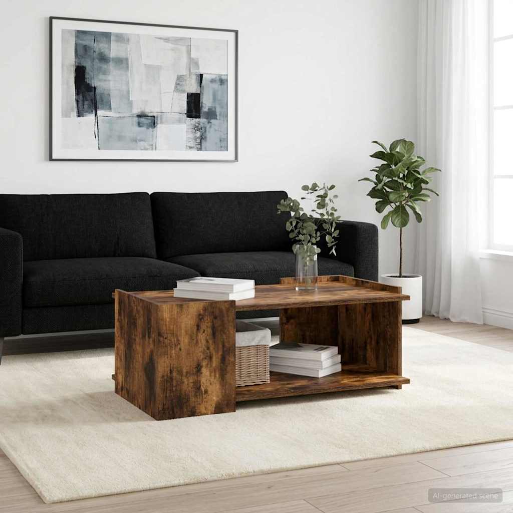 Sofabord Røget eg 90 x 50 x 33 cm Konstrueret træ