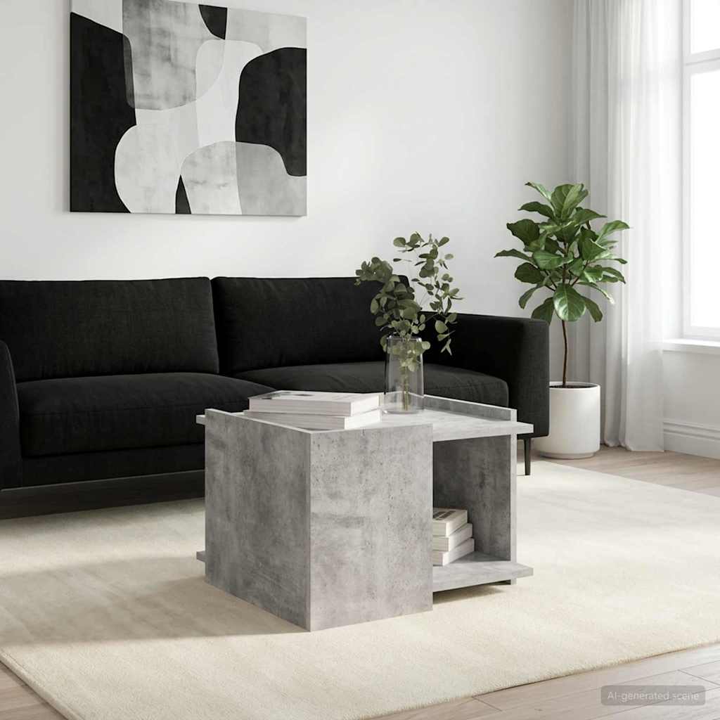 Sofabord Betongrå 50,5 x 50 x 33 cm Konstrueret træ