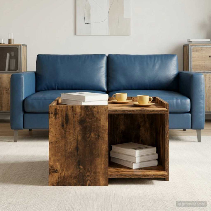 Sofabord Røget eg 50,5 x 50 x 33 cm Konstrueret træ