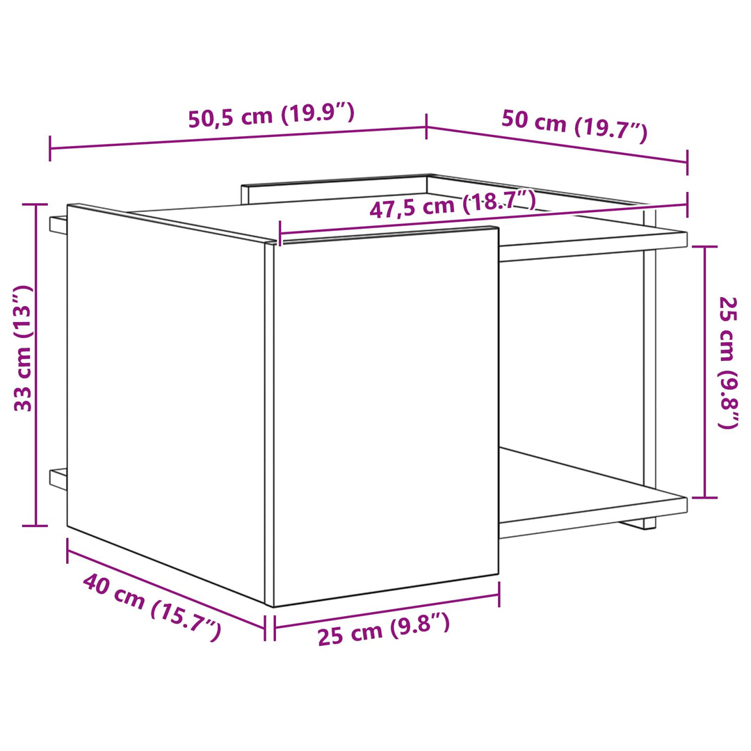 Sofabord Røget eg 50,5 x 50 x 33 cm Konstrueret træ
