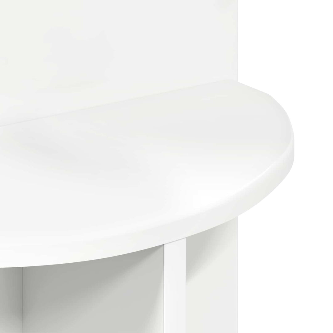 Sidebord med opbevaring Hvid Ø 39,5 x 55 cm Konstrueret træ
