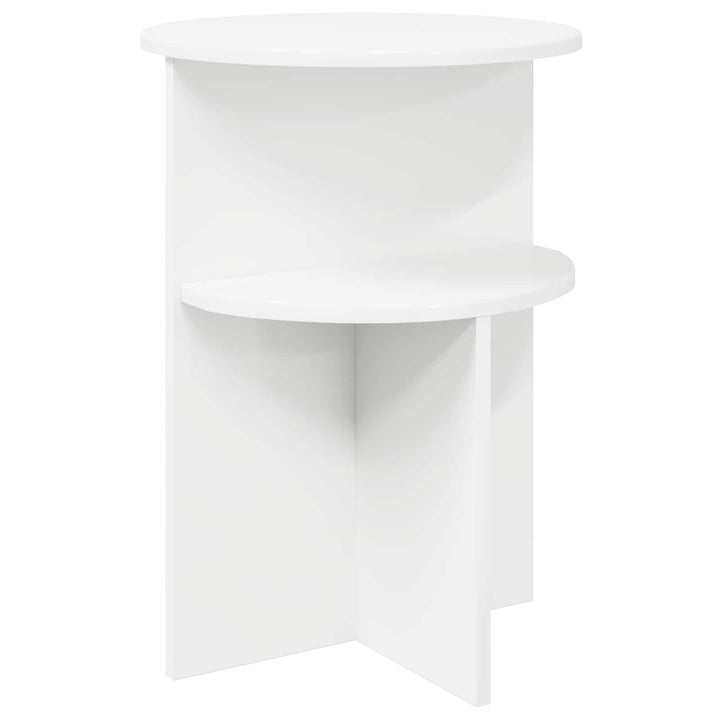 Sidebord med opbevaring Hvid Ø 39,5 x 55 cm Konstrueret træ
