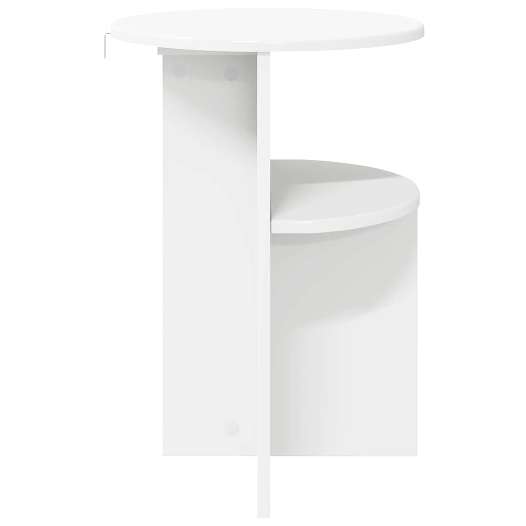 Sidebord med opbevaring Hvid Ø 39,5 x 55 cm Konstrueret træ