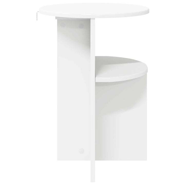 Sidebord med opbevaring Hvid Ø 39,5 x 55 cm Konstrueret træ