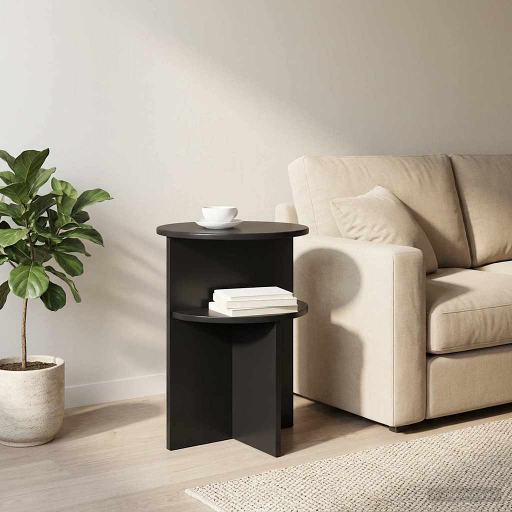 Sidebord Sort Ø 39,5 x 55 cm Konstrueret træ