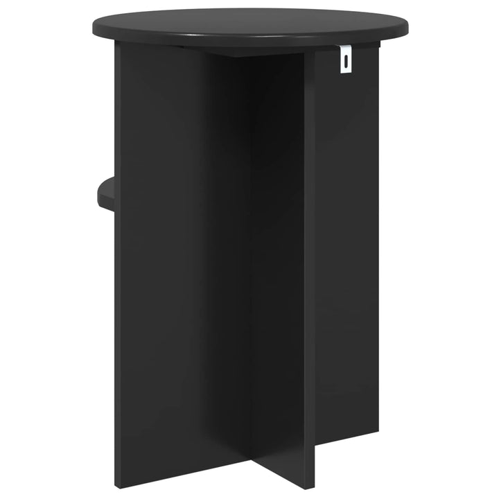 Sidebord Sort Ø 39,5 x 55 cm Konstrueret træ