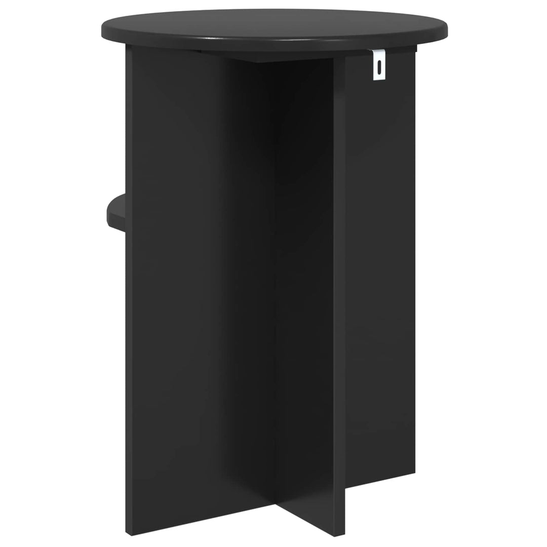 Sidebord med opbevaring Sort eg Ø 39,5 x 55 cm Konstrueret træ