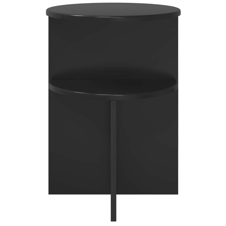 Sidebord Sort Ø 39,5 x 55 cm Konstrueret træ