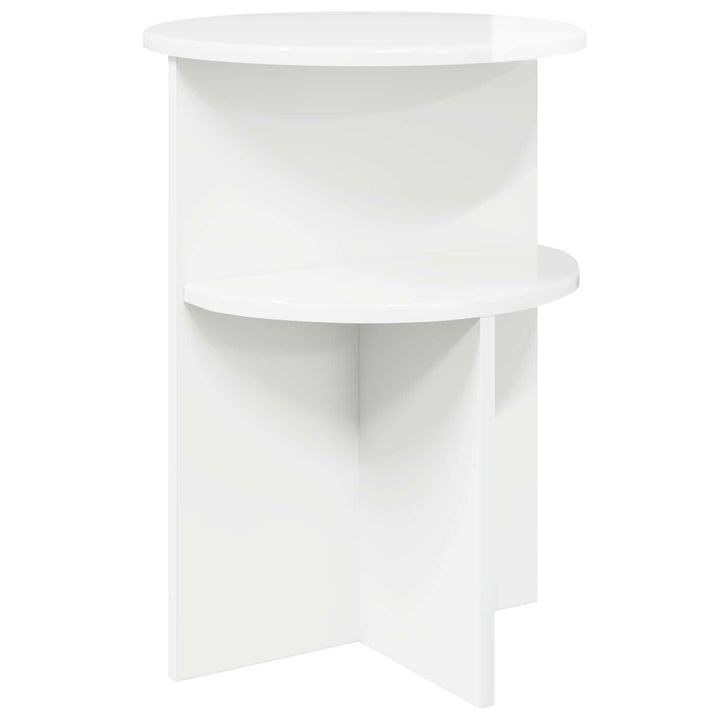 Sidebord Hvid højglans Ø 39,5 x 55 cm Konstrueret træ