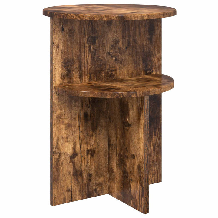 Sidebord med opbevaring Røget eg Ø 39,5 x 55 cm Konstrueret træ