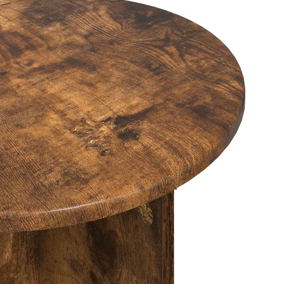 Sidebordssæt 2 stk. Røget eg Ø 45 x 35 cm Konstrueret træ